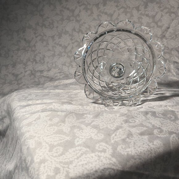 Vintage Polonia Crystal Pedestal Compote/Candy Bowl - Picture 8 of 9